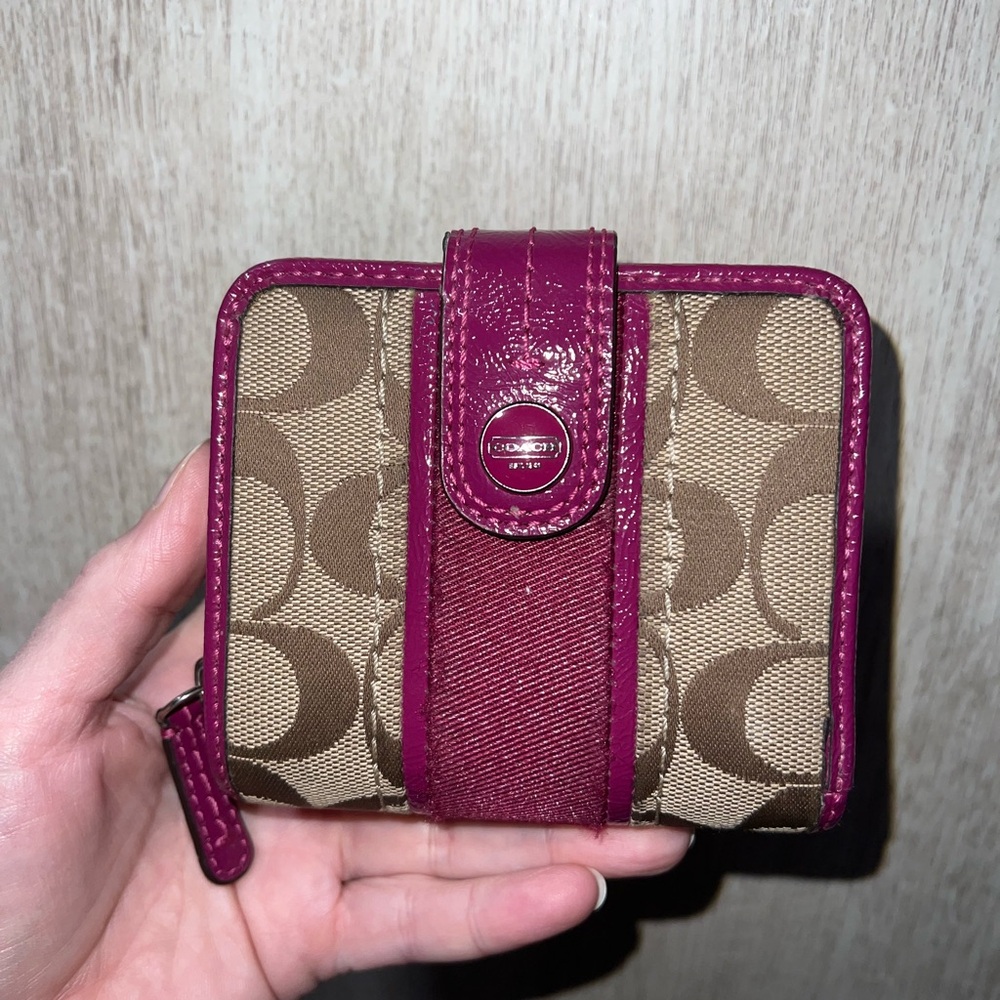 Coach wallet canvas and leather